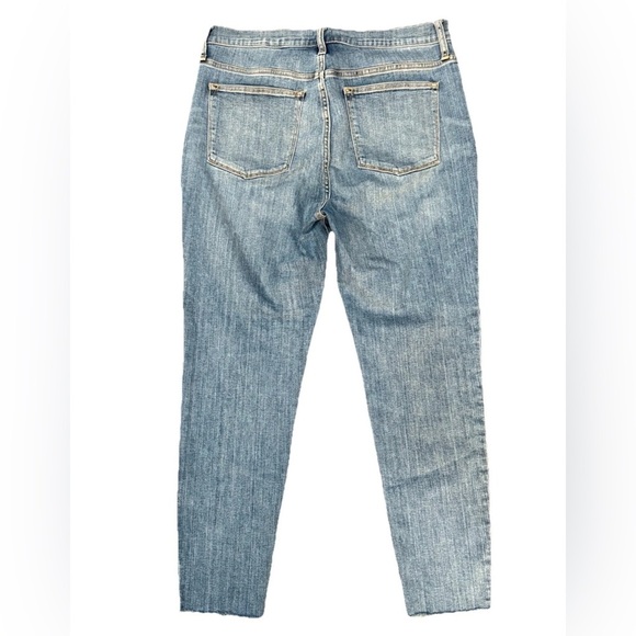 J. Crew High Rise Vintage Skinny Button Fly Raw Hem Denim Jeans Women's Size 32 - Picture 2 of 9